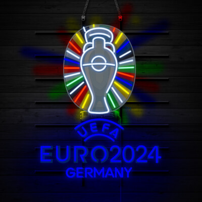 Euro 2024 National Logo der Fußballmannschaft Logo Neon Reklame Party Bar Dekor