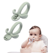 HOFISH Baby Spoon Set 100 Silicone Spoons for Babies 6 Mon Up, Mo Blue- 3 Pack