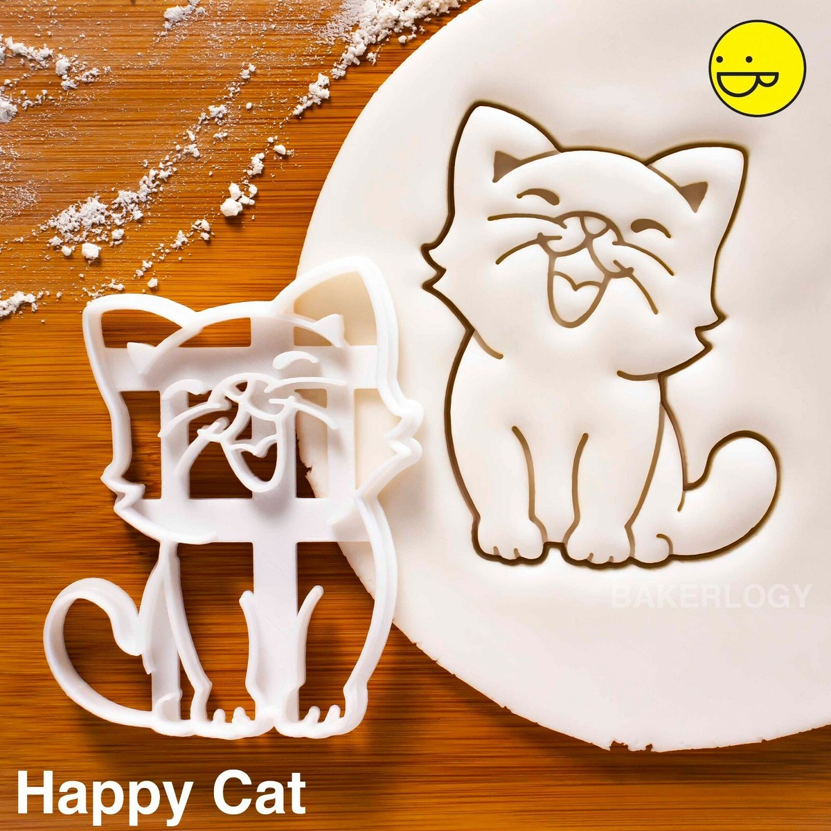 Cat cookie cutter | cute happy cats kitty birthday cake treat