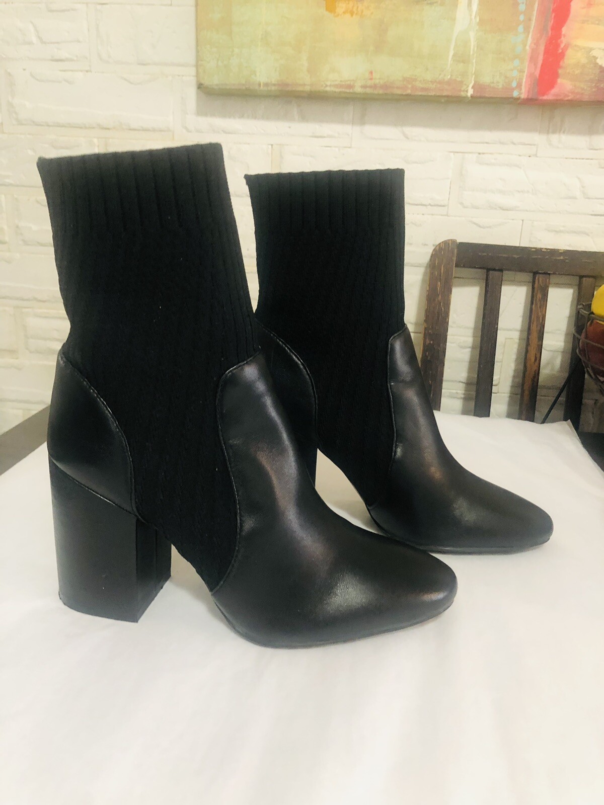 Vince Camuto Leather/Textile Ankle 