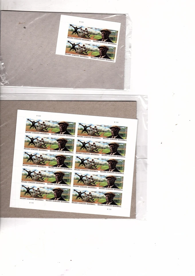 US stamp 4465-4466, 4 FDC plate block and sheet NEGRO LEAGUES BASEBALL (bb11 - Image 3 of 3