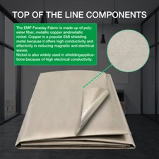 79x39in EMF Shielding Fabric Upgraded Faraday Cloth for EMF WIFI Protection US