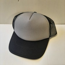 NEW GRAY BLACK BLANK PLAIN HAT / CAP MESH TRUCKER STYLE