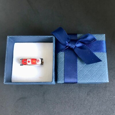 STERLING SILBER MEHRFARBIGER MILLEFIORI RING MIT AKZENTEN VON ALAN K