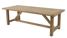 Lesli Living Teak Rustikal-Diningtisch "Castle" 240x100cm Gartentisch Teaktisch