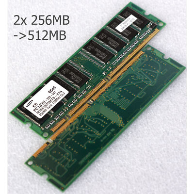 2x 256MB = 512MB VINTAGE SDRAM SD-RAM PC133 SAMSUNG ODER BAUGLEICH M584