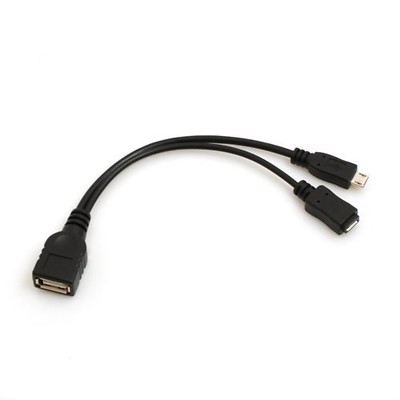 System-S 3 in 1 OTG Host USB A (female) zu Micro USB (male/female) Kabel 20 cm