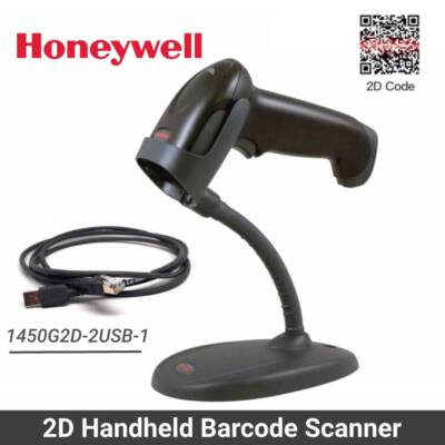 Honeywell Voyager 1450G2D-2USB-1 2D USB Area-Imaging Barcode Scanner w/ Stand