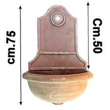Bettini Deruta | Fontana da Parete in Terracotta Naturale Liscia 75x50x35