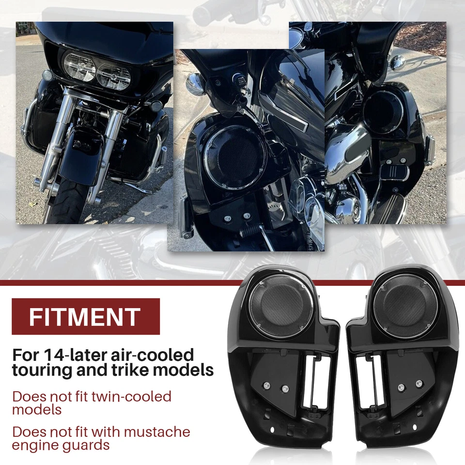 Caja de altavoces de carenado inferior de 6,5" para Harley Davidson Touring Street Glide 14+ Foto 3 de 4
