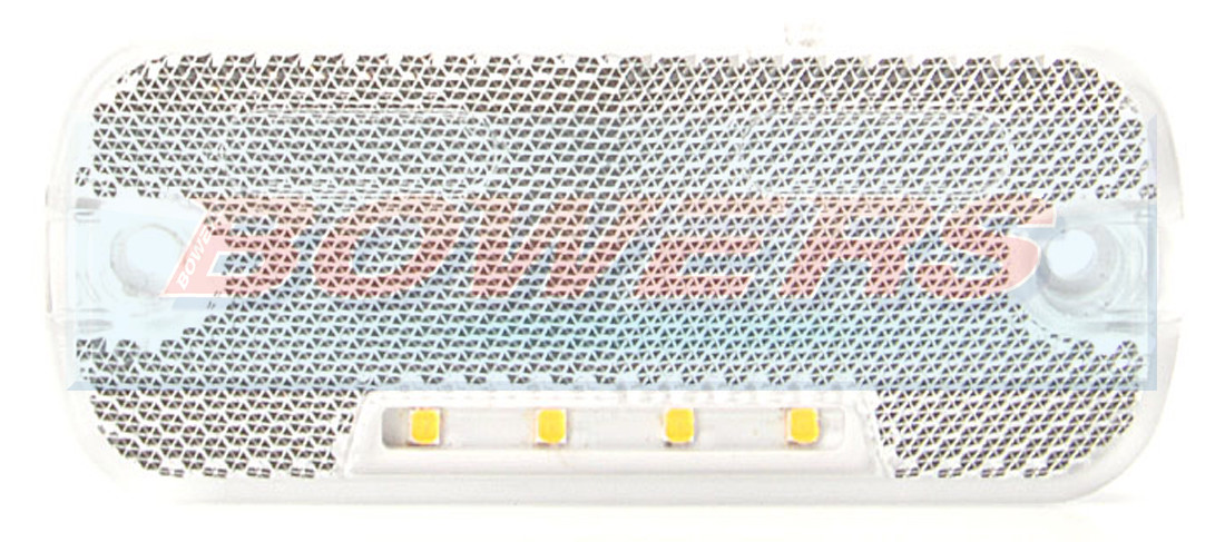 WAS W128 12V 24V WHITE CLEAR LED FRONT MARKER LIGHT LAMP REFLECTOR TRUCK TRAILER
