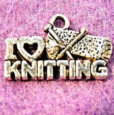 10Pcs. Tibetan Silver "I LOVE KNITTING" Charms Pendants Jewelry Findings PR286
