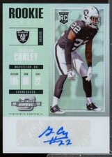 Gareon Conley AU RC Card 2017 Panini Contenders Optic Rookie Auto #156 