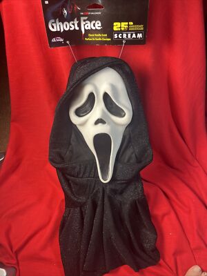 Ghost Face SCREAM Adult 25th Anniversary Tagged Easter Unlimited Logo Mask NWT