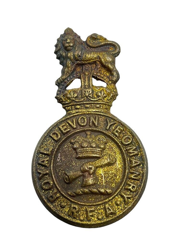 WW1 British BEF Royal Devon Yeomanry Royal Field Artillery Cap Badge