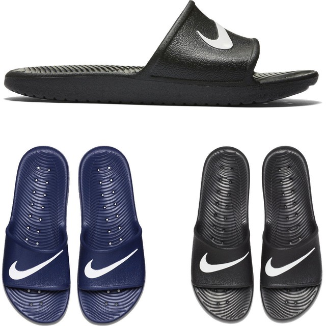 navy nike slides
