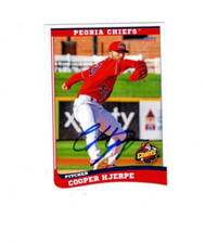 Cooper Hjerpe 2023 Peoria Chiefs signed autograph baseball card Davis CA