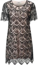 VVMCURVE Women's Sequin Fringe 1920 Short Prom Dress Sequins Art Deco Cocktail G