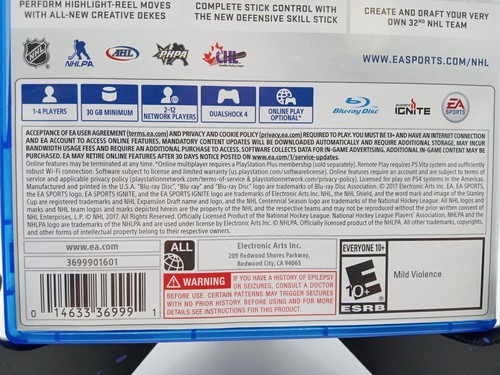 PLAYSTATION 4 (PS4) NHL 18 With Instructions Pre-Owned VGC 2102557 Rated: E 10+ - Picture 7 of 18