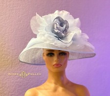 Kentucky Derby Hat Cream Powder Baby Blue Rose Royal Ascot Bridal Melbourne Cup