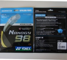 2 pkts YONEX Badminton Nanogy 98 String NBG-98 Yellow, 10 m