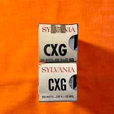 LOT OF 2 CXG Projector Lamp Bulb 150 Watt 230 Volt Sylvania Blue Top NOS
