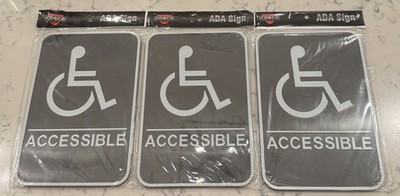 ADA Restroom Sign 9x6 Braille Cosco (Lot of 3)