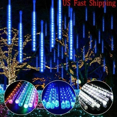 LED Meteor Shower Lights Waterproof Falling Rain Icicle Outdoor Christmas Decor