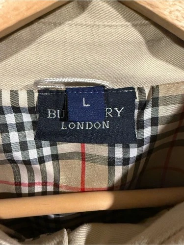 Burberry London Light Beige Men's Lightweight fullzip Jacket with Check Collar image 8
