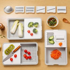 Trancheuse à Légumes Manuelle, Panier de Vidange, Râpe à Gingembre,