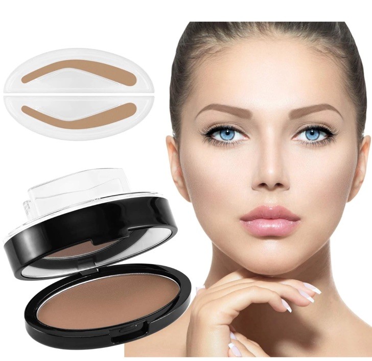 Eyebrow Seal Stamp Powder - Waterproof 3 Seconds Eye Make Up Nature Coloring Kit