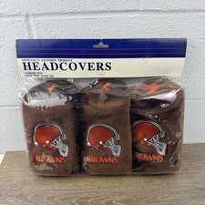 Cleveland BROWNS Golf Club Headcovers Embroidered NFL Sock Vintage 3 Pack