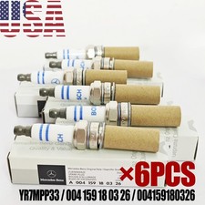 6PCS Genuine OEM YR7MPP33 Platinum Spark Plugs For Mercedes 004159180326 Origin