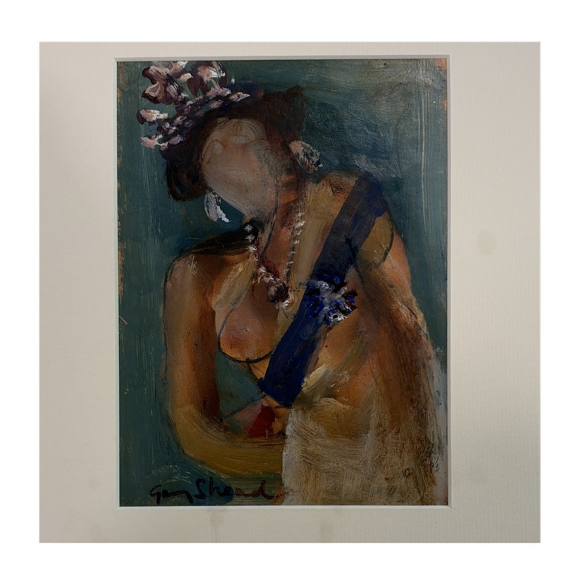 Gary Shead Blank Expression Original Signed Oil Painting on Paper Framed