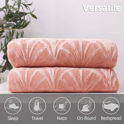 Flannel Fleece Throw Blanket for Couch, Soft Fluffy Velvet Sofa Blanket with ... - Bild 5 von 10