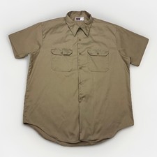 Vintage Big Mac Work Shirt USA Khaki Short Sleeve Utility XL Workwear