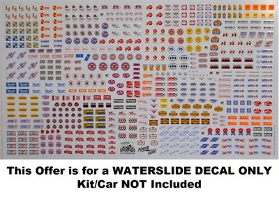 NASCAR DECAL 1965-70 VINTAGE STOCK CAR FENDER CONTINGENCIES SHEET POWERSLIDE