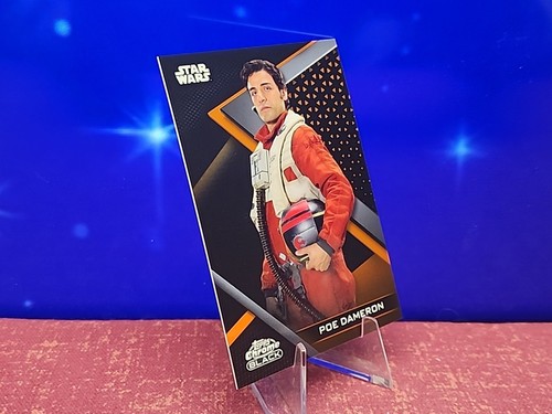 2022 Topps Star Wars Chrome Black Orange /25 Poe Dameron #23 - Picture 7 of 8