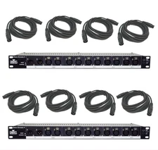 Chauvet DJ Lighting (2) Data Stream Universal Optical Splitter & (8) Dmx Cables