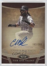 2019 Topps Tier One Talent 102/200 Charlie Blackmon #TTA-CBL Auto 0fl0