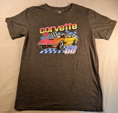 Retro '68 Corvette Stingray Graphic T-Shirt Heather Charcoal Gray