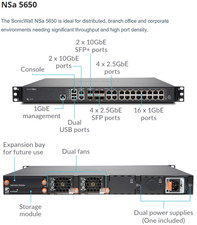 SonicWall NSa 5650 6,25 Gbps 4x 10GbE 8x 2,5G...