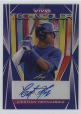 2022 Leaf Vivid Technicolor Navy Blue 30/30 Cristian Hernandez #T-CH2 Auto 0vd2