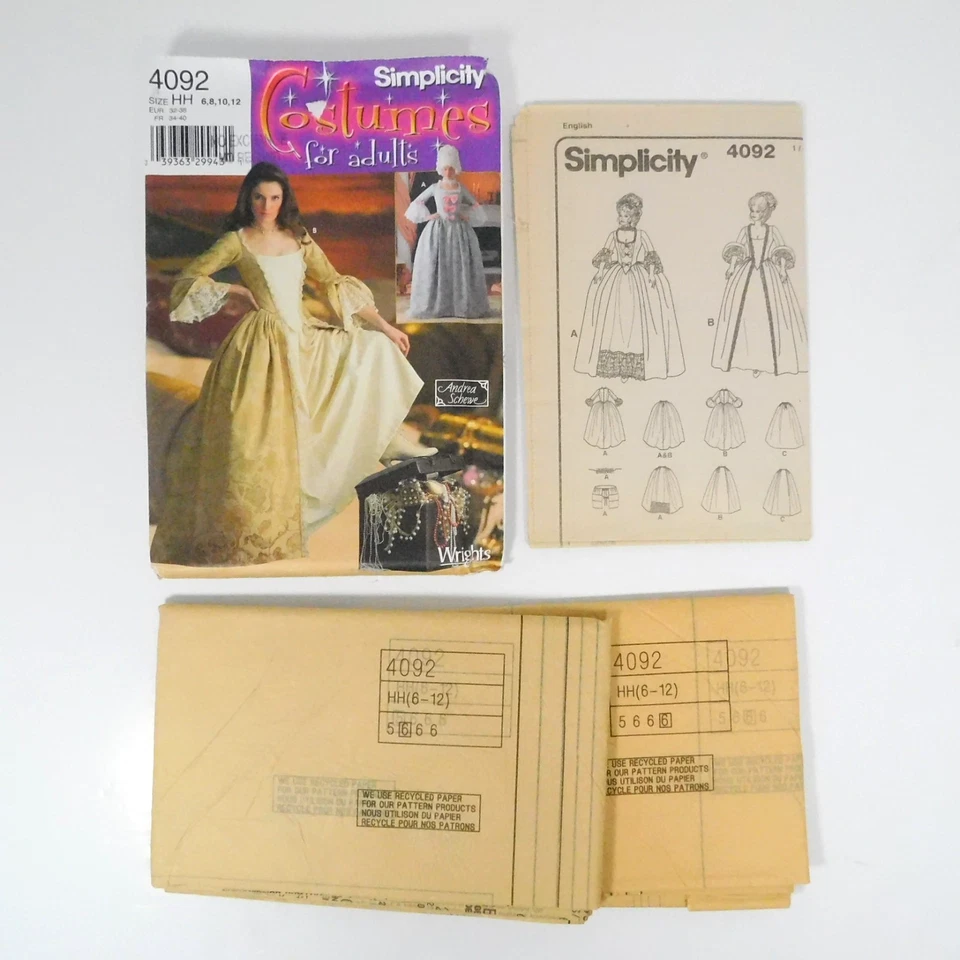 Simplicity 4092 Misses Costume Dress Pattern Size 6-12 Uncut Elizabethan Tudor - Image 2 of 4