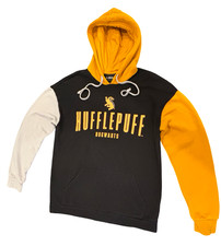 Wizarding World Harry Potter HUFFLEPUFF Hogwarts Hoodie Small Color Block Rare