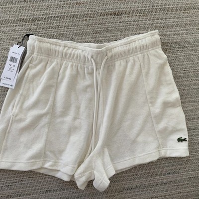 NWT Lacoste Shorts Terry  White Shorts  Pull On w Pockets 42 10 $110