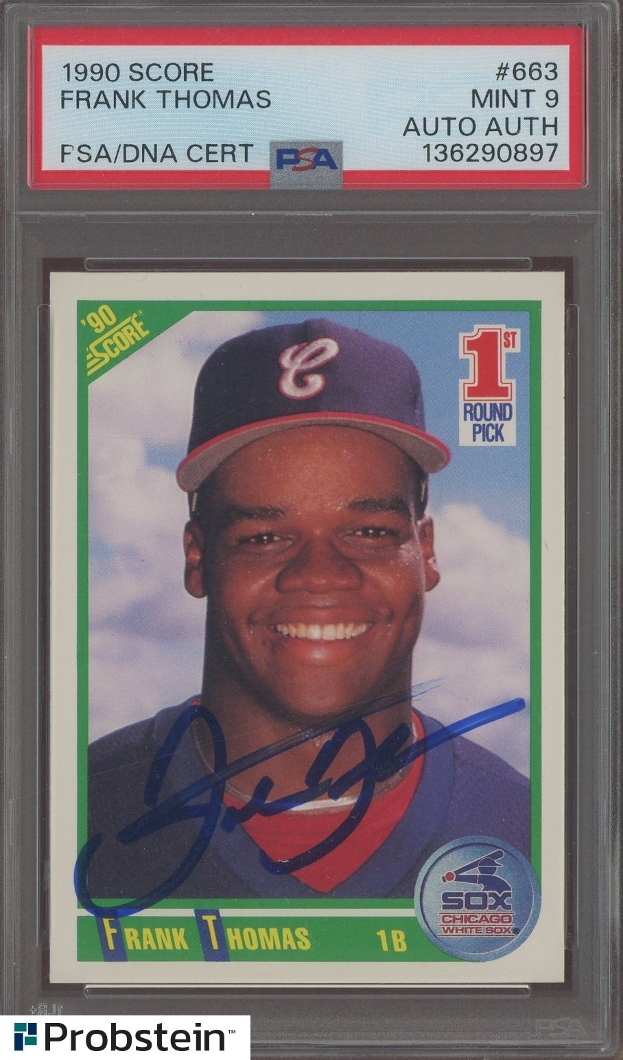 1990 Score #663 Frank Thomas RC Rookie HOF PSA 9 PSA/DNA AUTO
