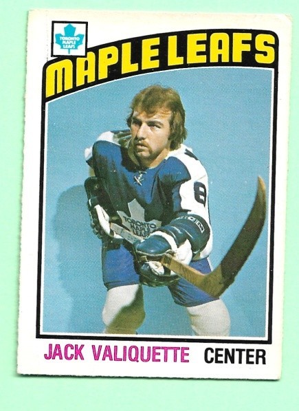 (1) JACK VALIQUETTE 1976-77 O-PEE-CHEE # 294 LEAFS  ROOKIE VG CARD (N4415)