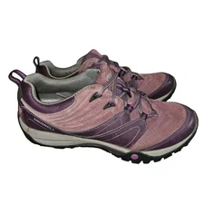 Merrell Womens Azura Plum Suede Leather Hiking Camping Trail US 8.5 EUR 39