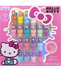 Sanrio Hello Kitty Non-Toxic Peel Off Water Based Nail Polish Set 18 Pieces NEW